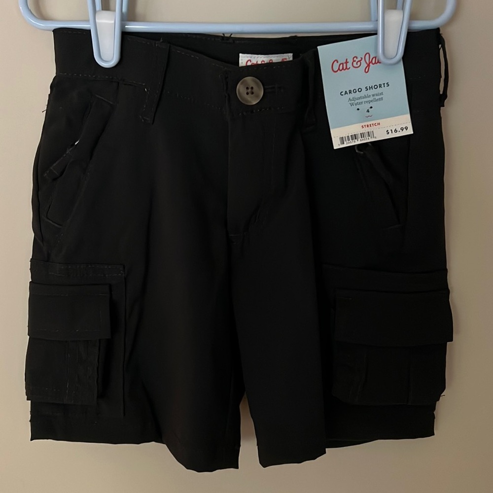 Cat & Jack cargo shorts size XS (4/5) black NWT